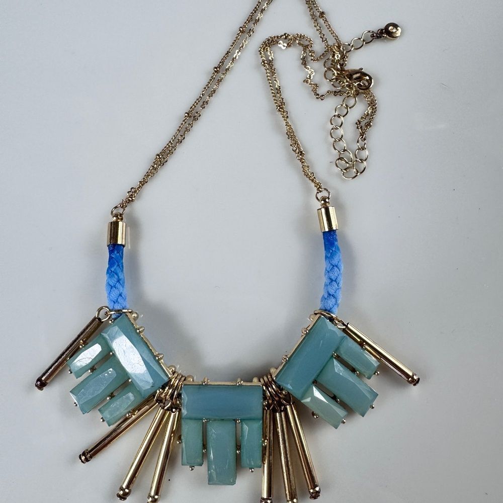 Lauren Conrad Gold-Tone Blue & Aqua Statement Necklace
